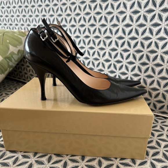 Sergio Rossi classic bow ankle heels black leather 39 - Picture 9 of 9